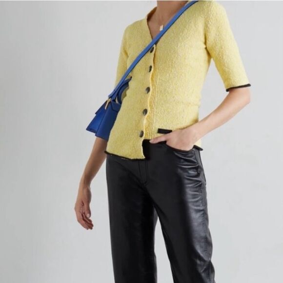 GANNI Asymmetric Organic Cotton-blend Bouclé Sweater - Picture 2 of 8